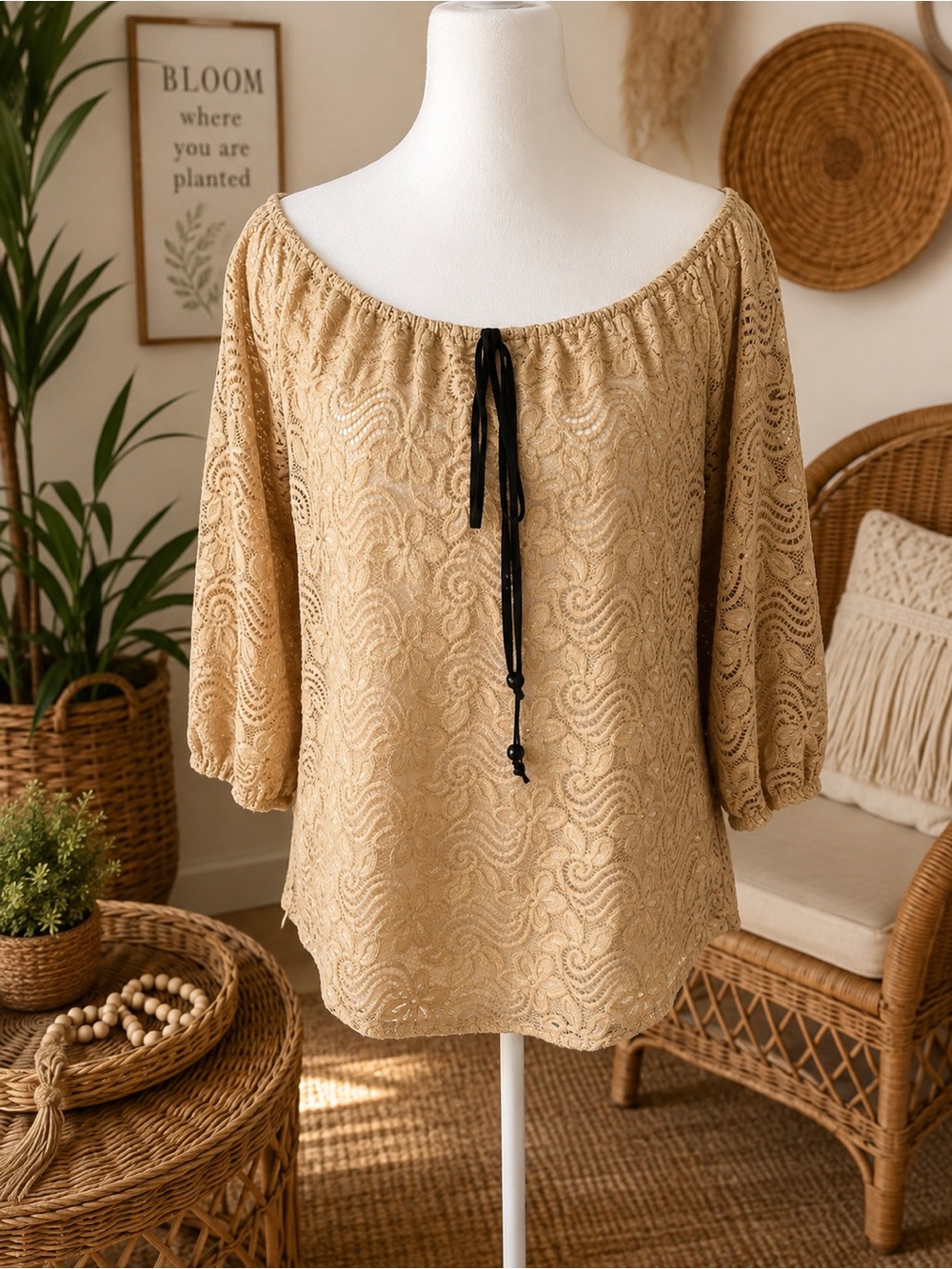 Title

WESTMOON sheer lace Peasant Blouse